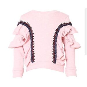 Kinderkind pink ruffle sweater pullover size 2T new